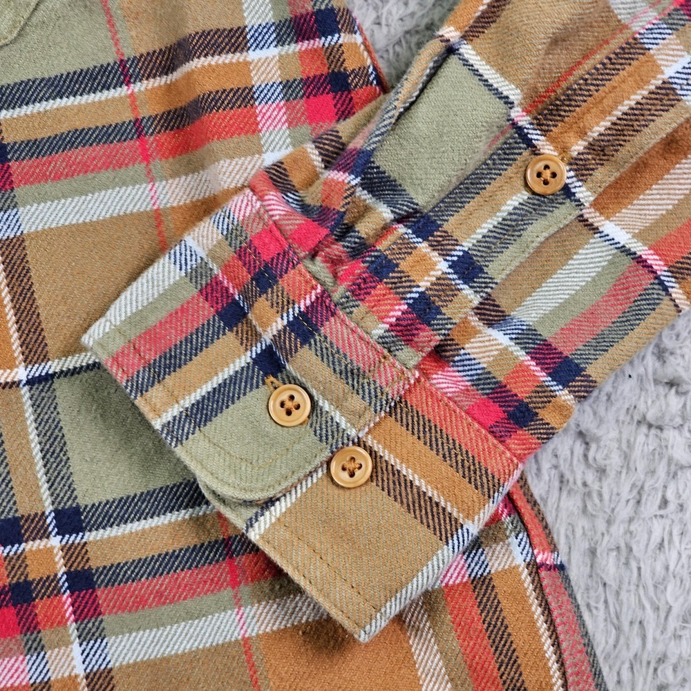 Best Made Co Shirt Mens Small Brown Plaid Flannel Button Up Cotton Elbow Patch - Picture 3 of 11